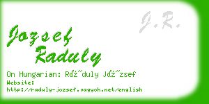 jozsef raduly business card